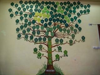 Mittelalterliche Feudalherren am Baum